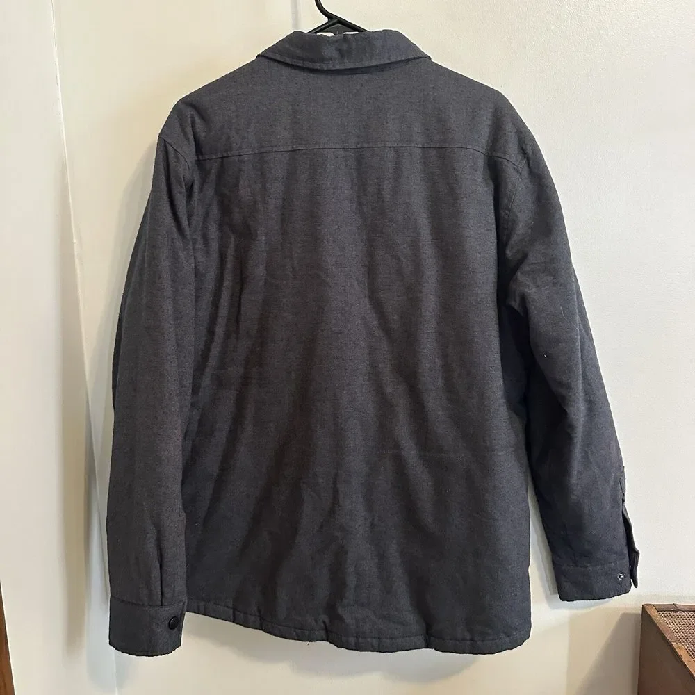 Rugged Elements‎ Jacket Mens M Heather Gray Quilt Lined Utility Flannel Shacket